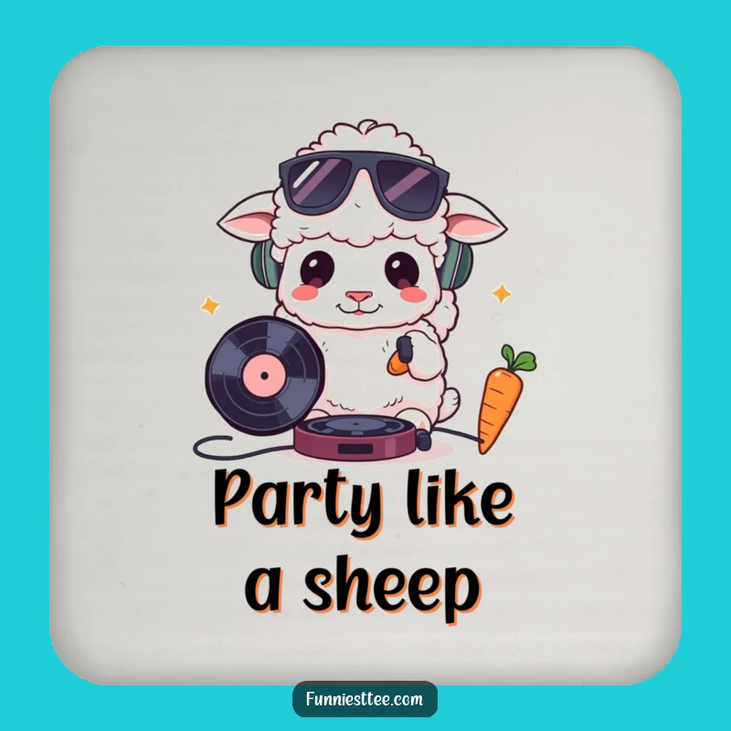 Funny DJ Sheep Drink Coaster - Protect Surfaces with Cool Art