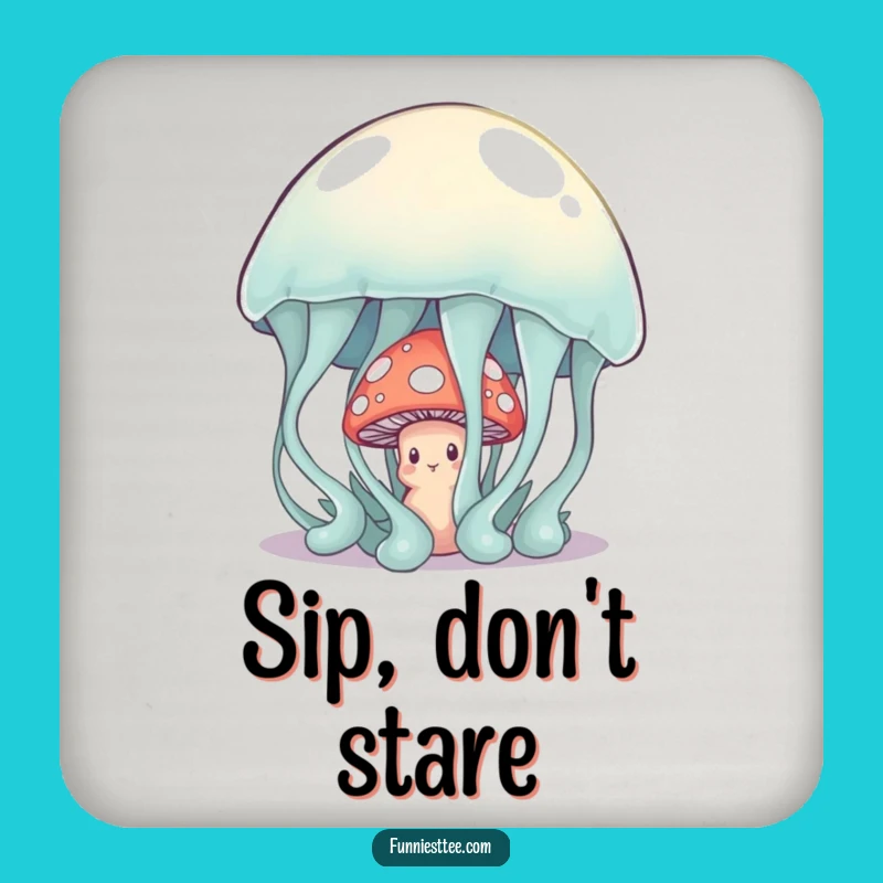 Funny Shy Mushroom Coaster: Protect Surfaces with Wobbly Charm