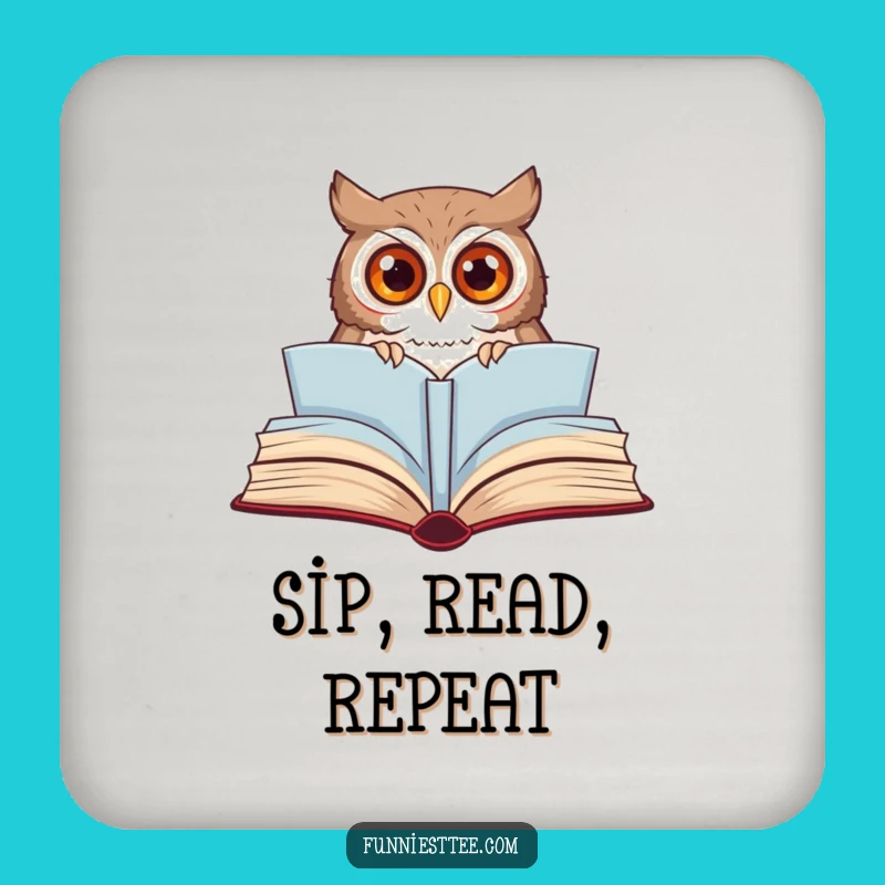 Funny Curious Owl Drink Coaster - Protect Surfaces with Storybook Charm