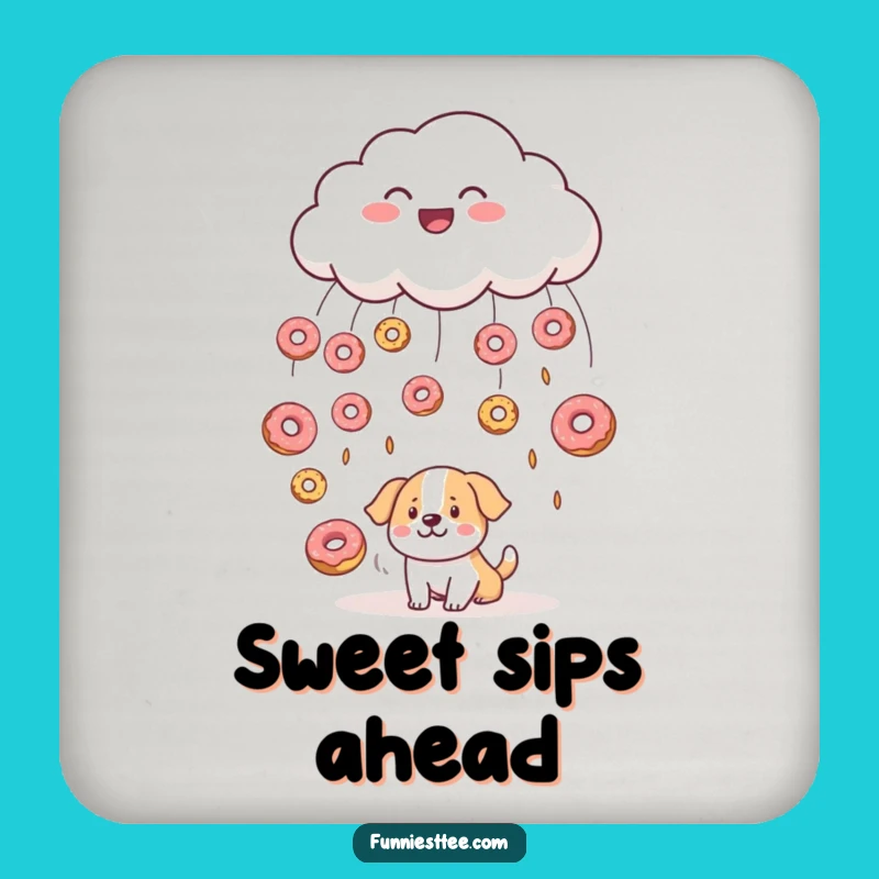 Funny Cloud Raining Donuts Coasters - Protect Surfaces Sweetly