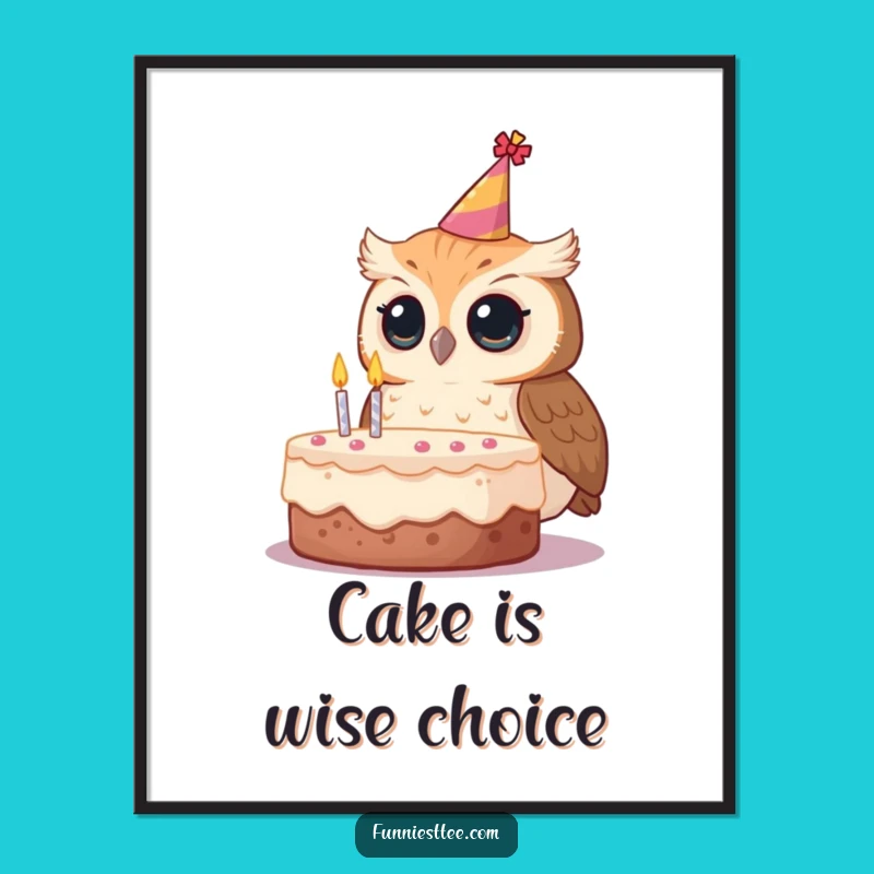 Funny Owl Birthday Poster: Whimsical Decor for Party Lovers