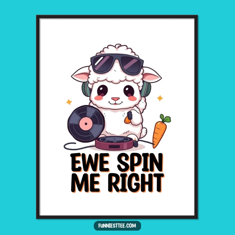 Funny DJ Sheep Poster - Cool Wall Art for Music Rooms and Bars