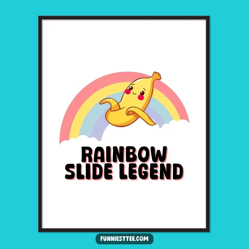 Funny Banana Rainbow Poster: Cheerful Art for a Vibrant Wall