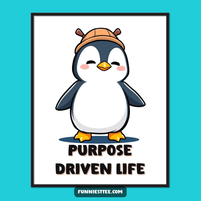 Funny Penguin Marching Poster: Inspirational Art for Your Space