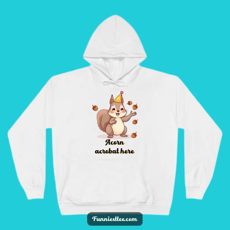 Funny Squirrel Party Hoodie - Cozy & Hilarious Acorn Juggler!