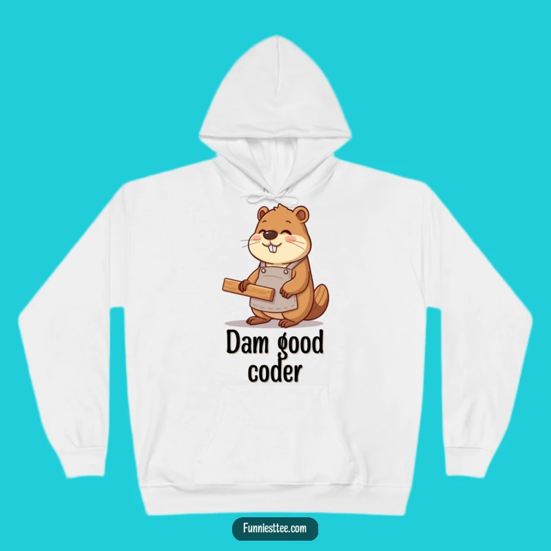 Funny Beaver Coder Hoodie - Cozy Web Dev Sweatshirt, Hilarious Gift