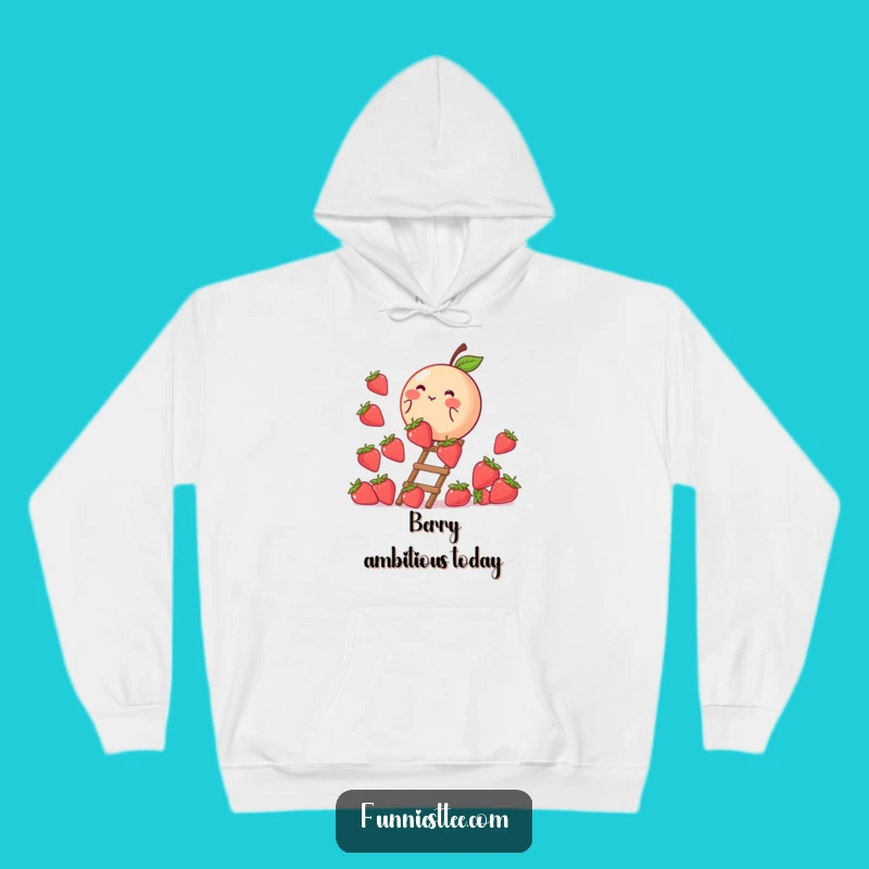 Funny Blushing Peach Strawberry Ladder Hoodie: Cozy Up with Sweetness