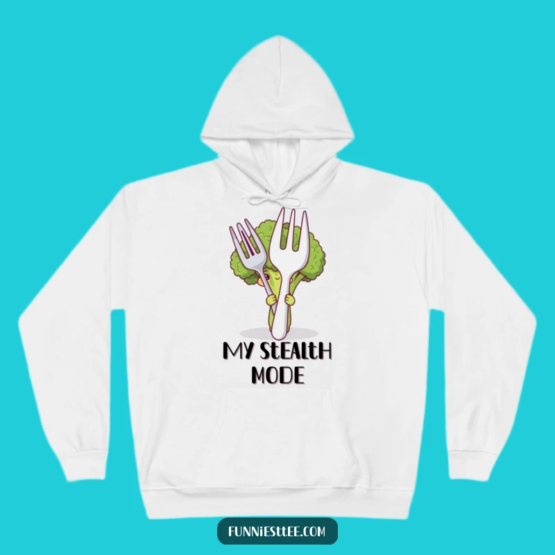Funny Shy Broccoli Hoodie: Cozy Veggie Hiding, Ultimate Humorous Comfort Gift