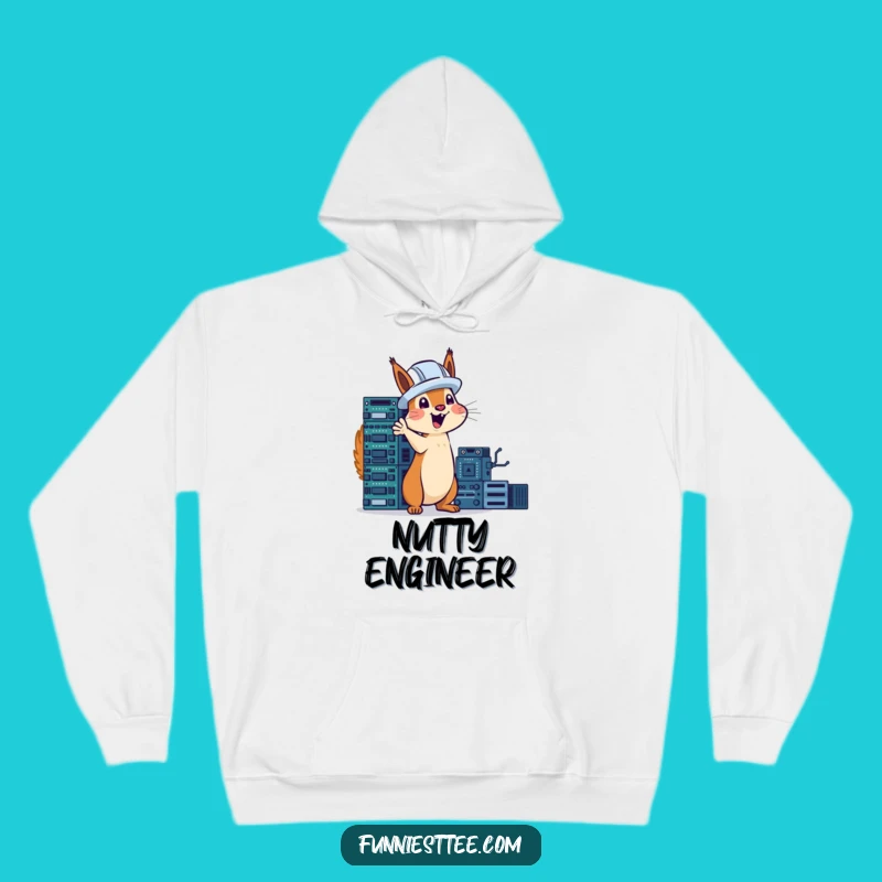 Funny Tech Squirrel Hoodie: Cozy Hard Hat Squirrel, Circuit Builder