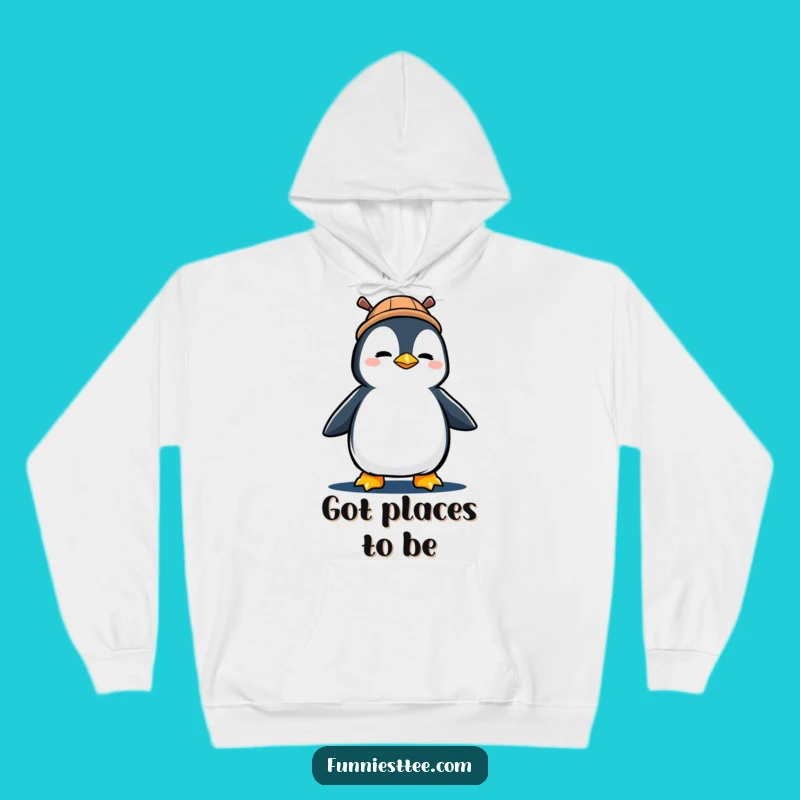 Funny Penguin Marching Hoodie: Warm & Determined Character Gear