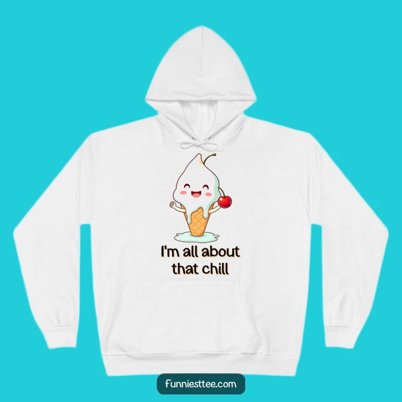 Funny Ice Cream High-Five Hoodie - Cozy Sweetness & Hilarious Warmth