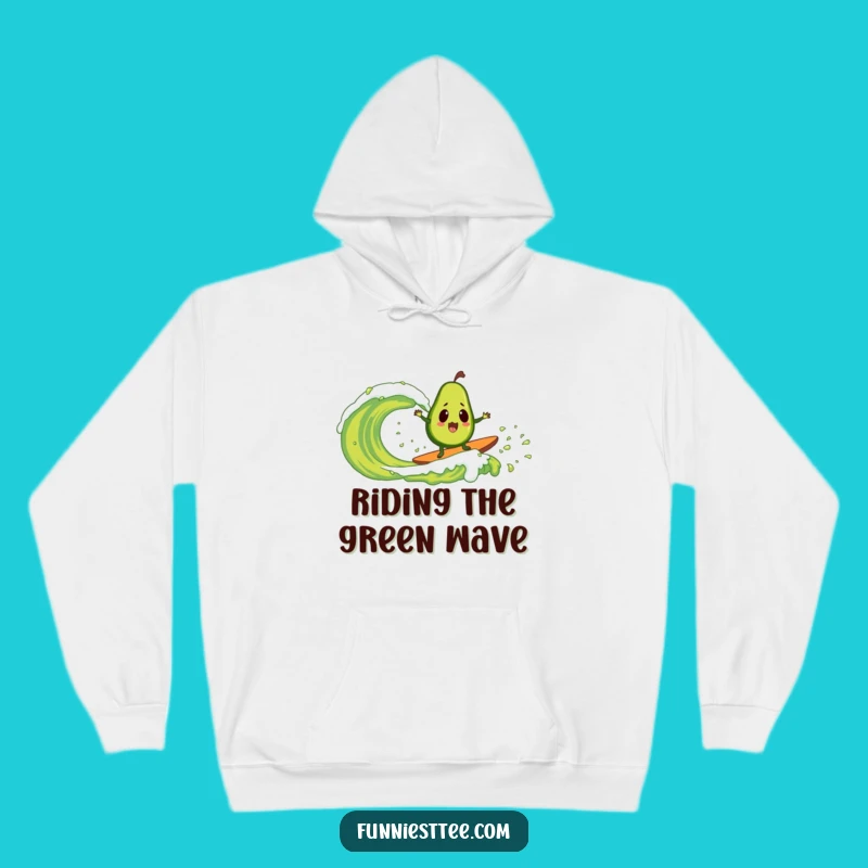 Funny Surprised Avocado Guacamole Wave Hoodie: Cozy Laughs and Perfect Gift
