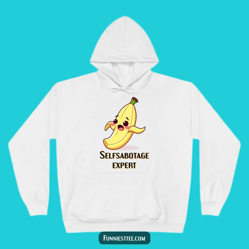 Funny Banana Peel Slip Hoodie: Cozy Up with Hilarious Cartoon Comedy!