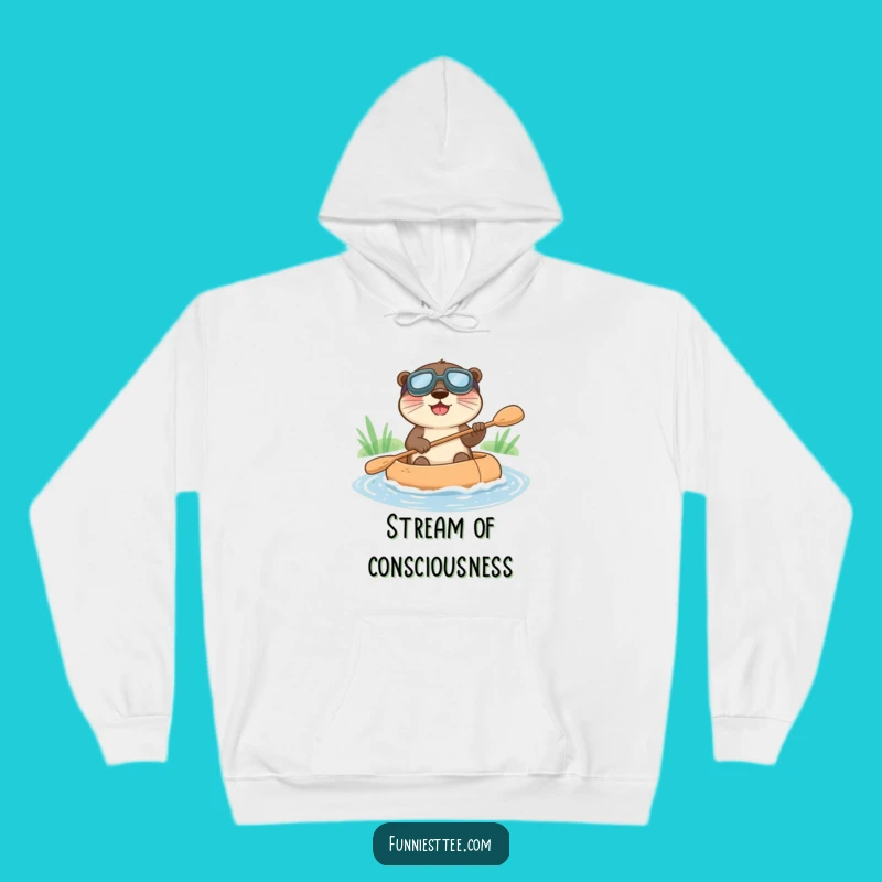 Funny Otter Raft Hoodie - Cozy & Joyful Stream Companion