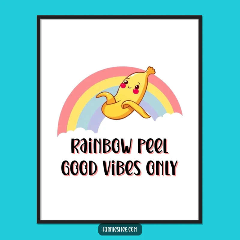 Free Printable Banana Peel Wall Art: Funny Rainbow Decor, Downloadable