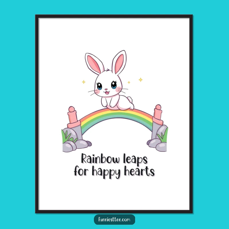 Free Printable Rainbow Rabbit Wall Art: Funny Downloadable Whimsical Decor for Your Room!