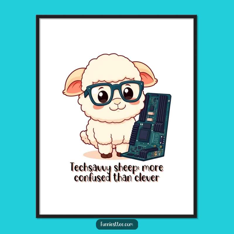 Free Printable Sheep Wall Art: Confusion Masterpiece, Downloadable Funny Home Decor