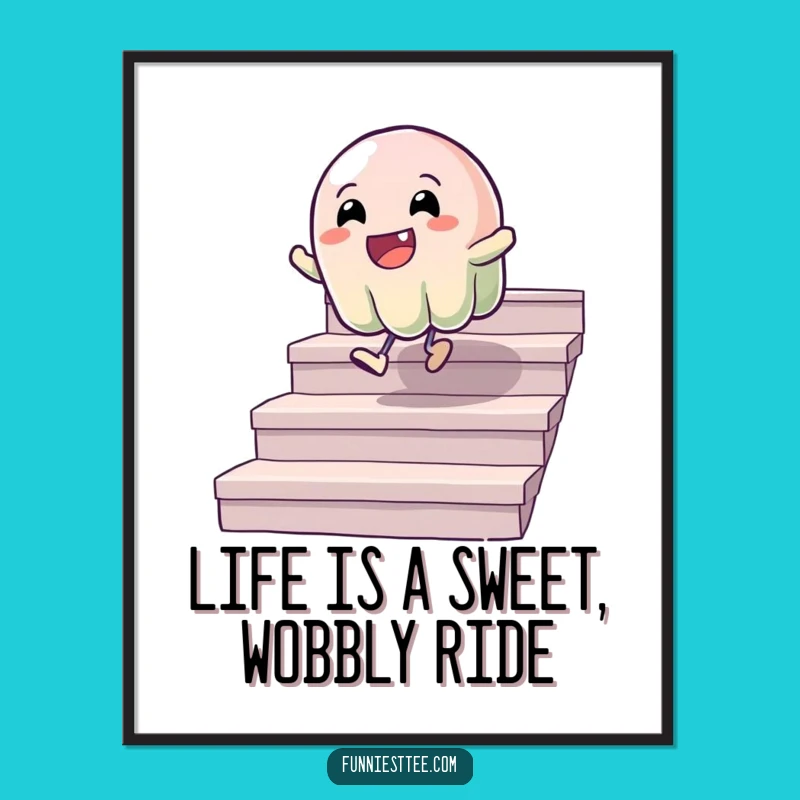 Funny Free Printable Wall Art: Bouncy Jelly's Stair Adventure Hilarious Downloadable Decor