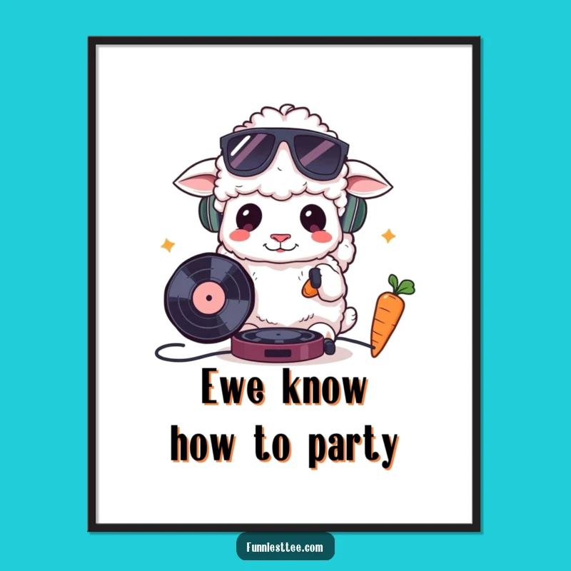Funny Free Printable Wall Art: DJ Sheep Grooves Art