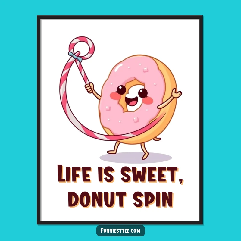 Funny Free Printable Wall Art: Donut Hula Hoop Dancer - Quirky Downloadable Decor