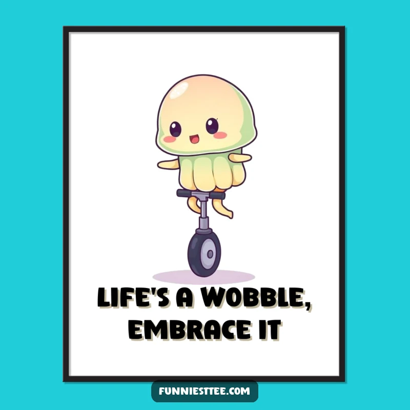 Funny Printable Wall Art: Jelly Unicyclist, Quirky Downloadable Decor Gift