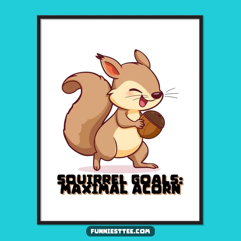 Funny Free Printable Wall Art: Chasing Squirrel Digital Decor
