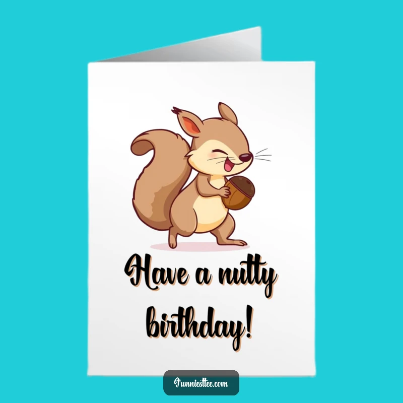 Free Printable Funny Birthday Card: Squirrel Tail Chase Download