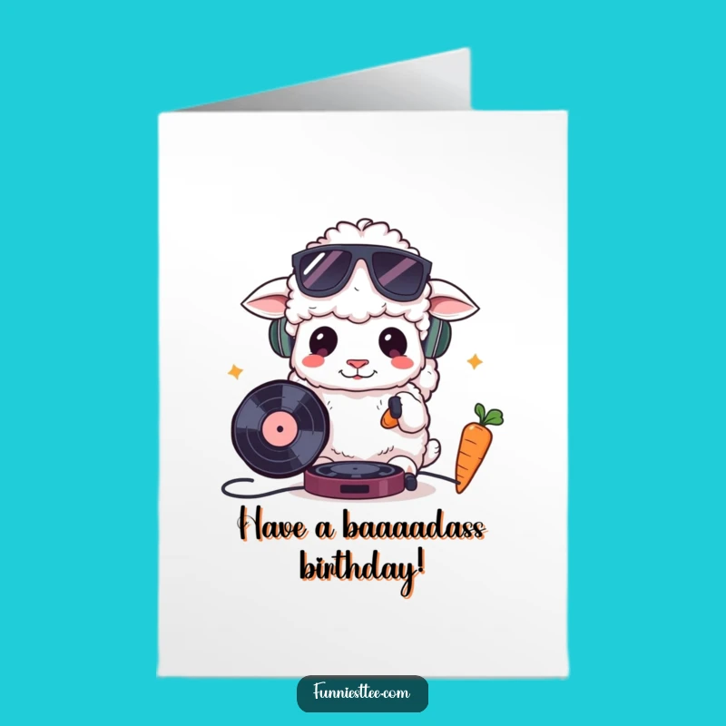Free Printable Funny Birthday: DJ Sheep Beats Downloadable Gift
