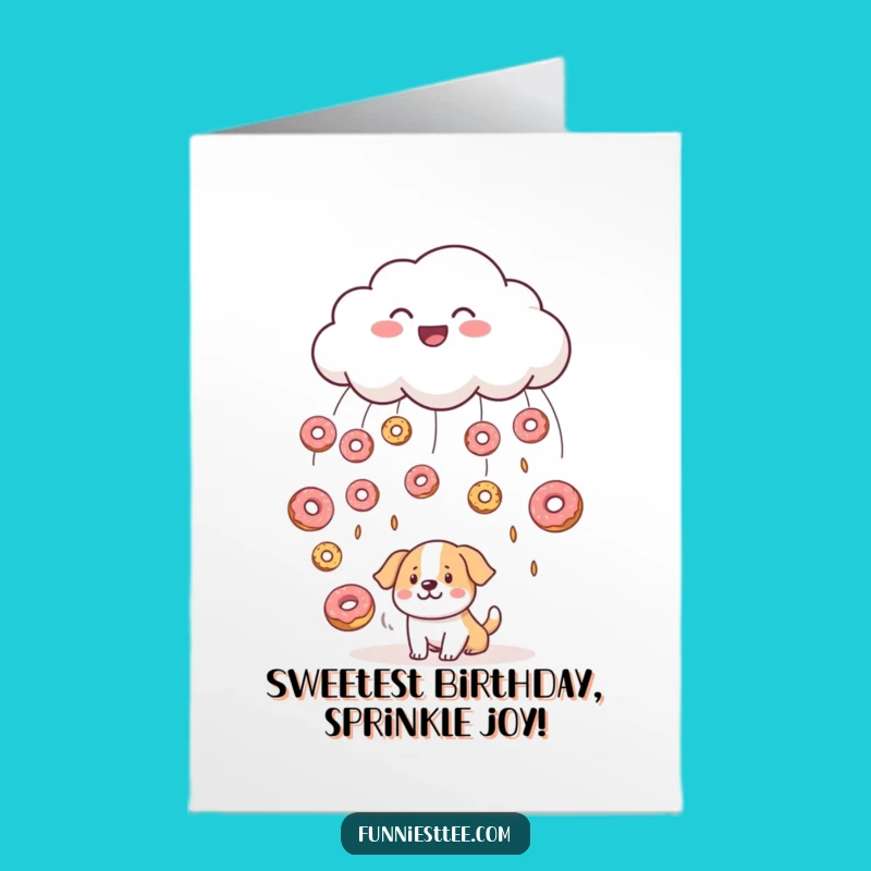 Free Printable Funny Cloud Donuts Dog Birthday Card - Sweet Downloadable Gift