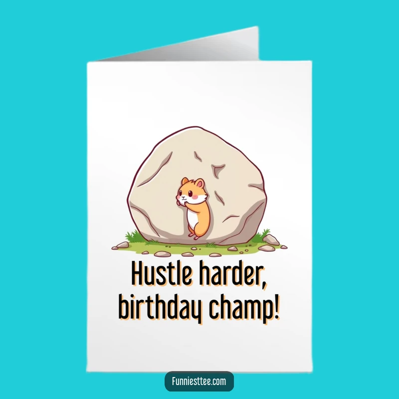 Free Printable Hamster Boulder Card: Funny Birthday Downloadable Gift for Him & Her