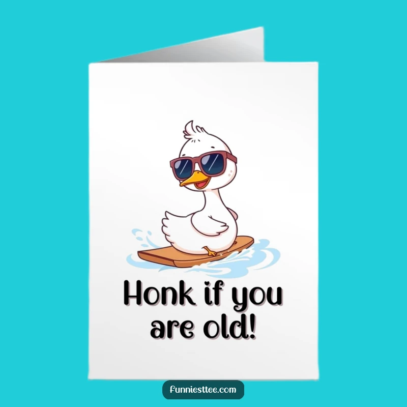 Free Printable Goose Waterskiing Birthday Card - Funny Downloadable Gift