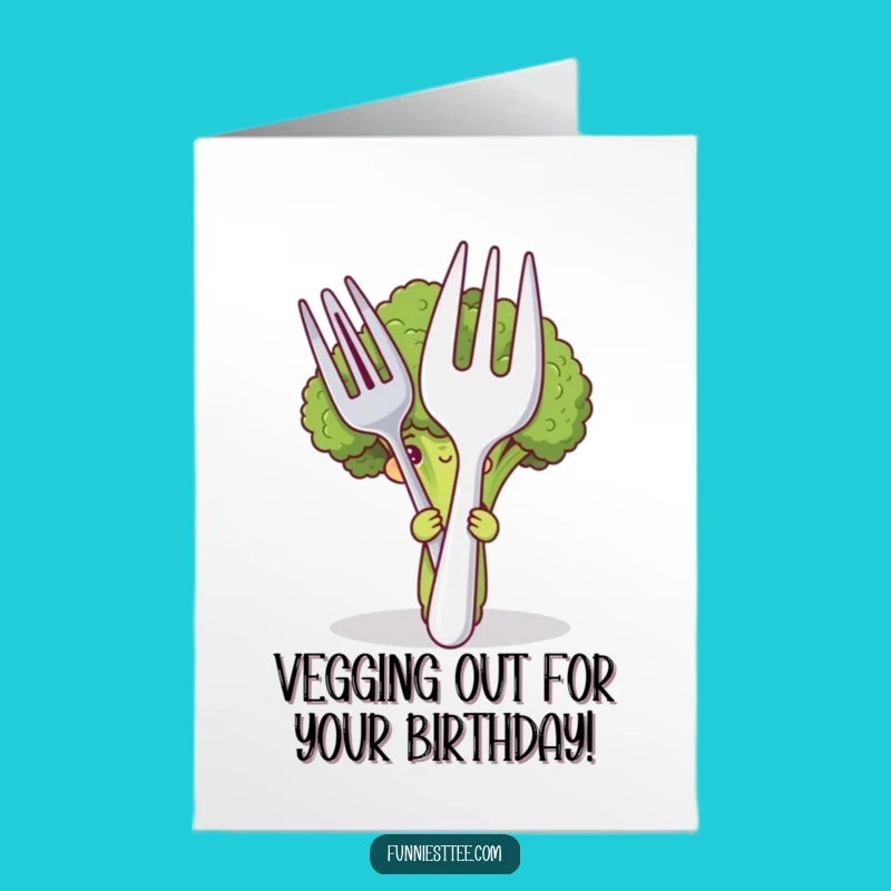 Funny Free Printable Birthday Card: Shy Broccoli Hiding For A Giggle-Worthy Downloadable Gift
