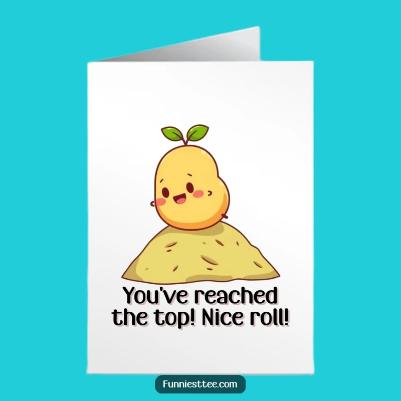 Free Printable Congrats Card: Happy Potato Rolling Down Hill, Downloadable Gift Idea