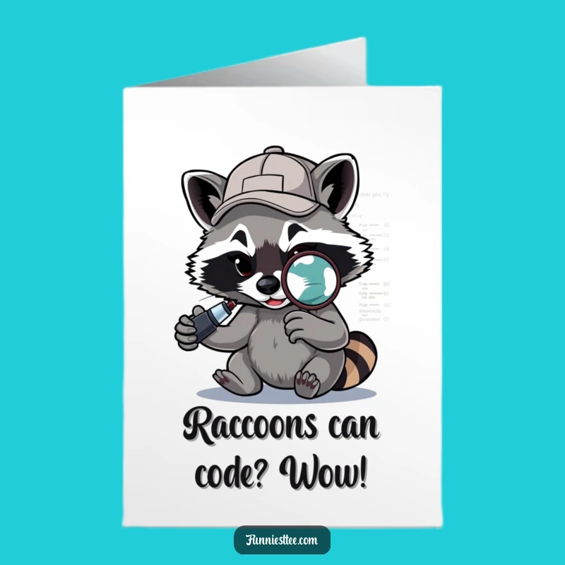 Free Printable Raccoon Congrats Card: Code Fixed, Downloadable Gift for Problem Solvers
