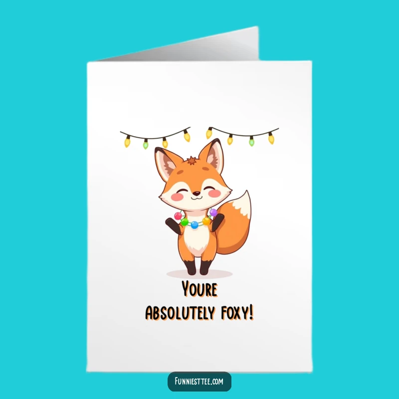 Free Printable Congrats Card: Humorous Fox Dancing Lights Downloadable Greeting
