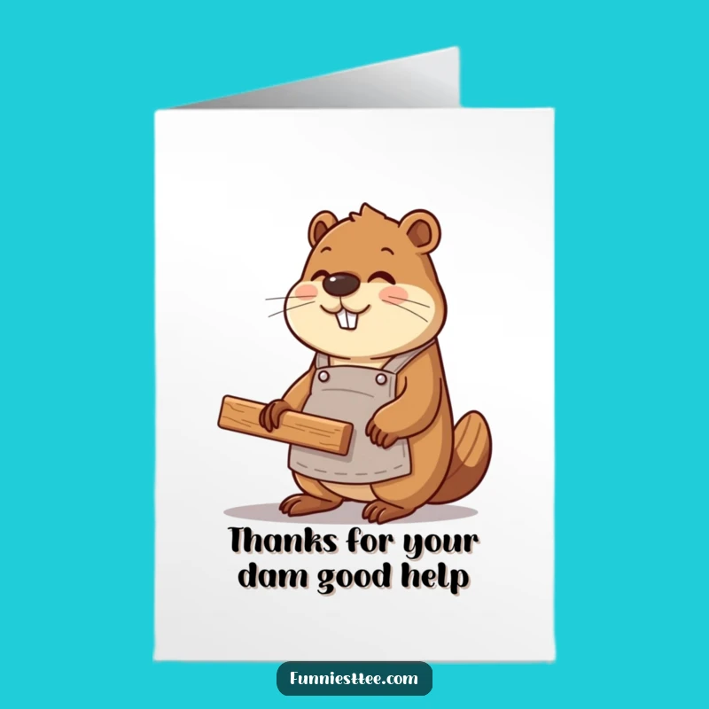 Free Printable Beaver Website Builder Thank You Card: Funny DIY Downloadable Gift