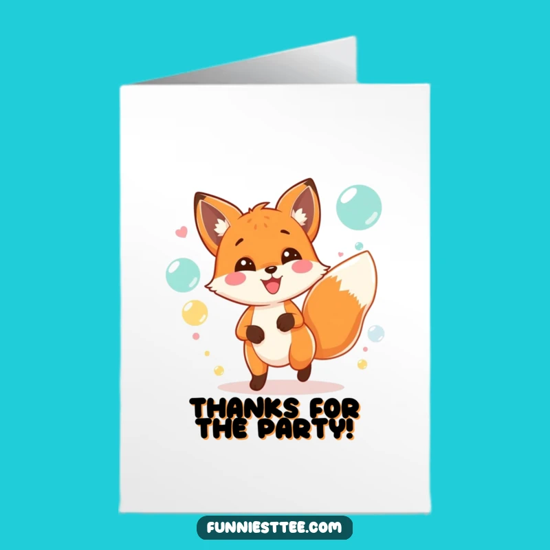 Free Printable Fox Thank You Card: Funny Downloadable Gift of Gratitude