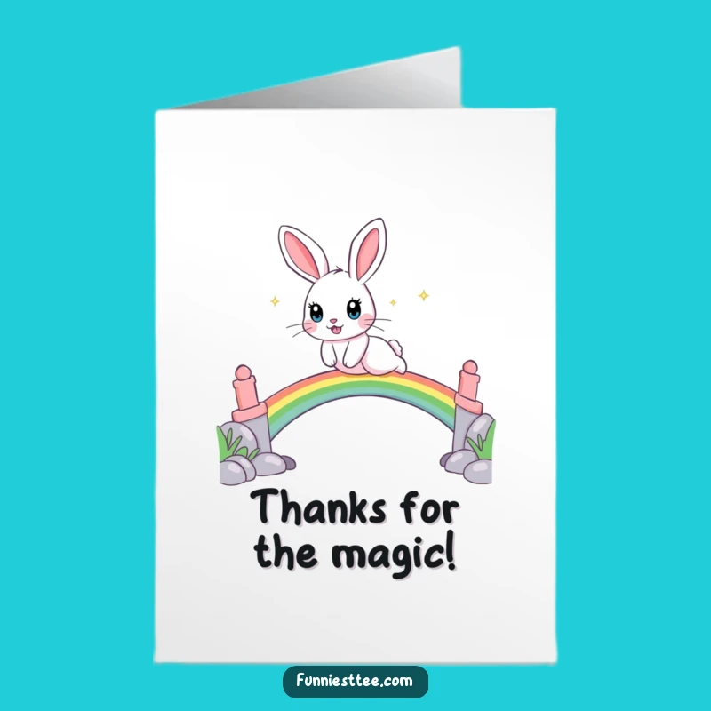 Free Printable Rainbow Rabbit Thank You Card: Whimsical Downloadable Gratitude Gift!