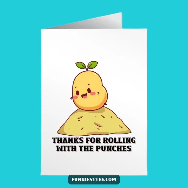 Free Printable Thank You Card: Grateful Potato Rolling Down Hill, Cute DIY Gift