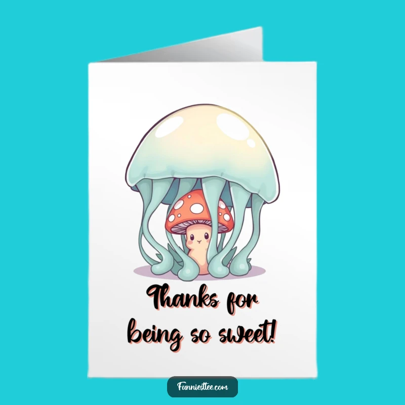 Free Printable Shy Mushroom Jelly Thank You Card - Cute Funny Downloadable Gift