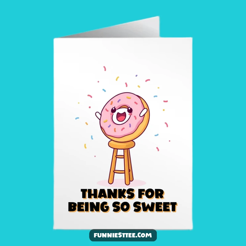Free Printable Thank You Card: Falling Donut Thanks - Humorous Downloadable