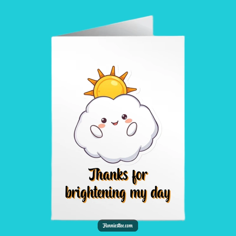 Free Printable Thank You Card: Cloud Holding Sun, Sweet Downloadable Gratitude