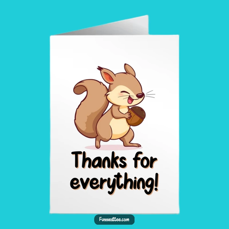 Free Printable Thank You Card: Squirrel's Energetic Thanks Download