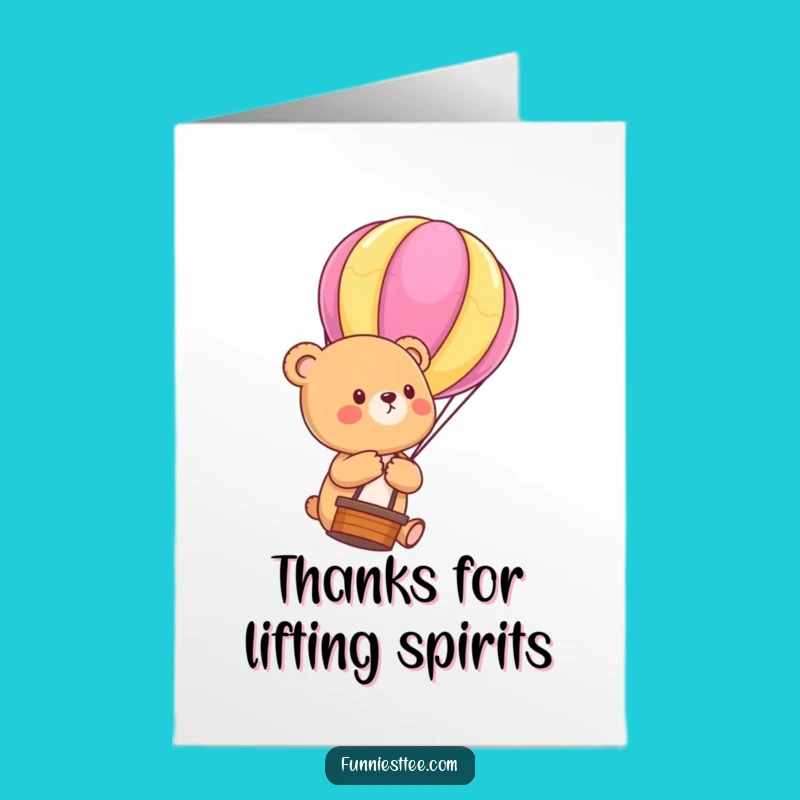 Free Printable Thank You Card: Bear Cub Balloon, Uplifting Downloadable Gift