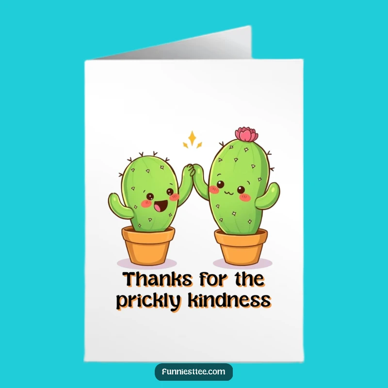 Free Printable Thank You Card: Cactus High-Five, Witty Appreciation Downloadable