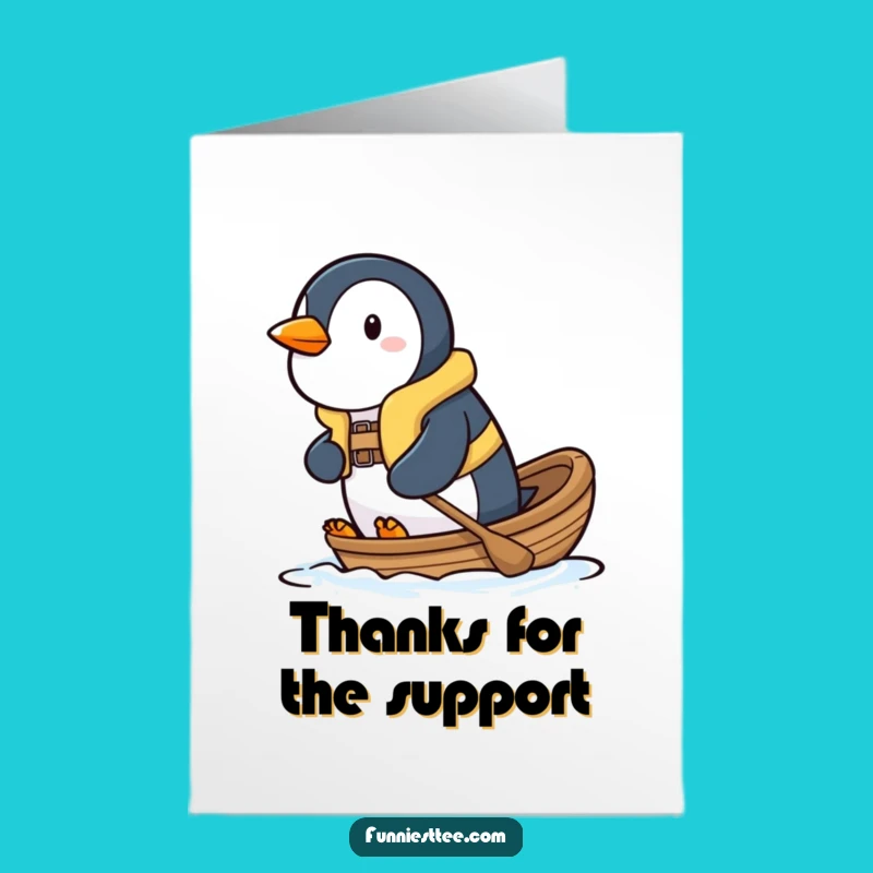 Free Printable Thank You Card: Penguin's Grateful Paddle - Funny Downloadable Gift