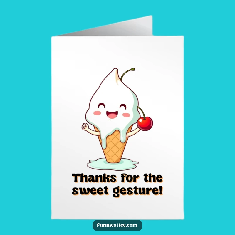 Free Printable Thank You Card: Ice Cream High-Five Funny Gratitude