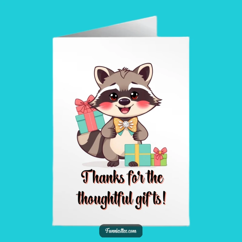 Free Printable Raccoon Thank You Card - Funny Downloadable Appreciation Gift