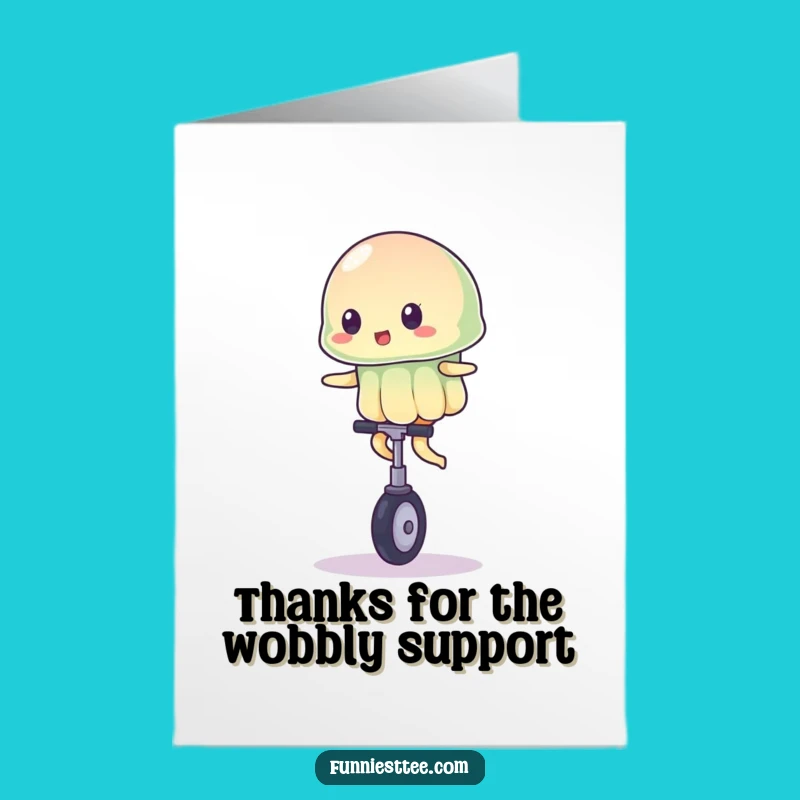 Free Printable Thank You Card: Jelly Unicyclist, Comical Appreciation Downloadable