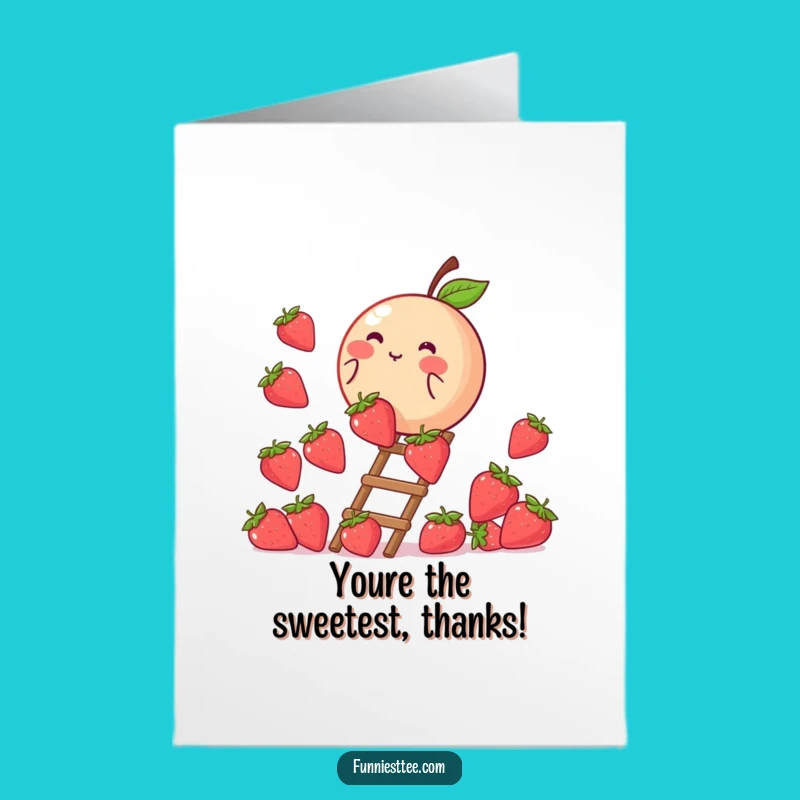 Funny Free Printable Thank You Card: Peach Strawberry Ladder - DIY Downloadable Gift